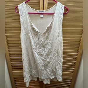 August Silk linen tank